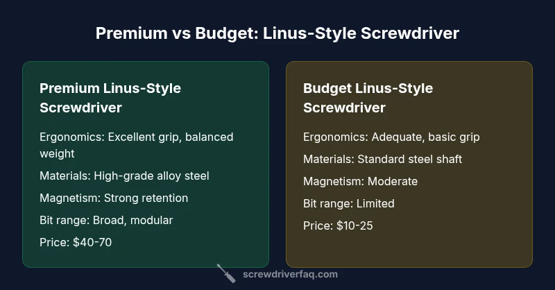 Comparison chart of premium vs budget Linus-Style screwdrivers