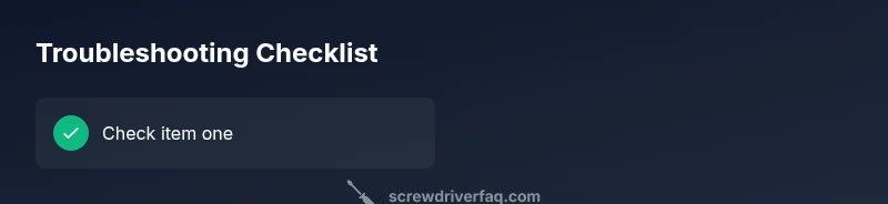 Checklist for troubleshooting electric screwdrivers
